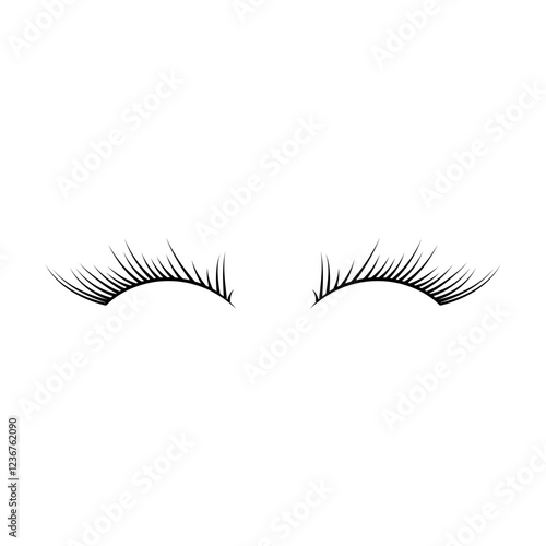 long eyelash illustration element