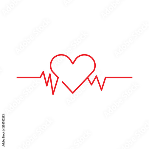 electrocardiogram with heart shape element