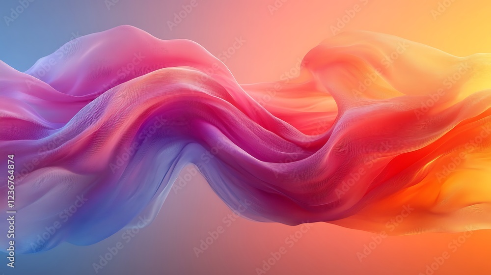 Fototapeta premium Abstract Colorful Fabric Waves Flowing Gracefully