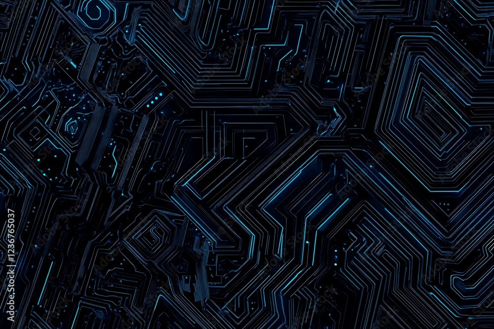 Abstract close-up of a glowing blue digital circuit board, showcasing intricate connections and technological design on a black background.
Abstract close-up of a glowing blue digital circuit board, showcasing intricate connections and technological design on a black background.
