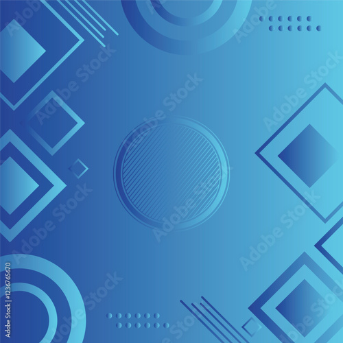 Abstract blue gradient geometric shape circle in center background. Modern futuristic background. Can be use for landing page, and wallpaper backgrounds