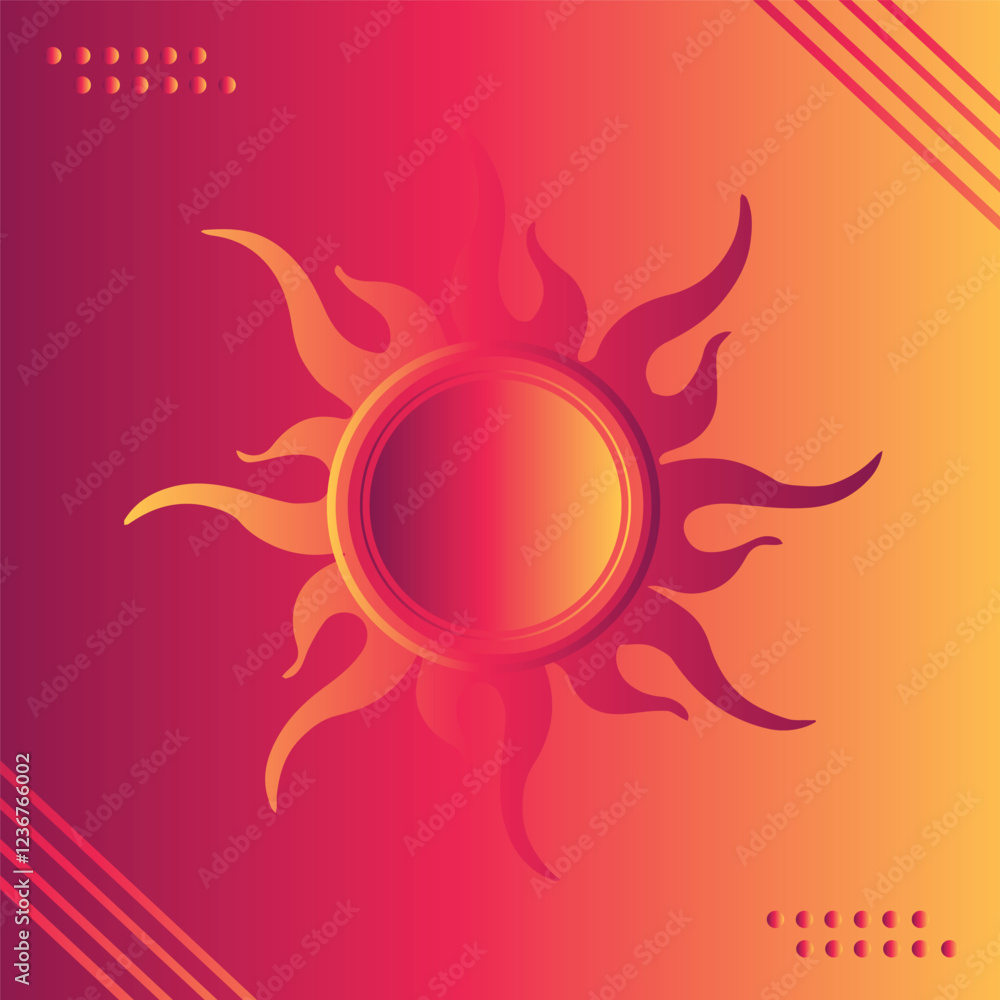 Groovy, hippie, retro sunny background. Abstract sunshine shapes in trendy childishly, naive art style. Contemporary summer poster, banner, vector template. Groovy, hippie, retro sunny background. Abstract sunshine shapes in trendy childishly, naive art style. Contemporary summer poster, banner, vector template.