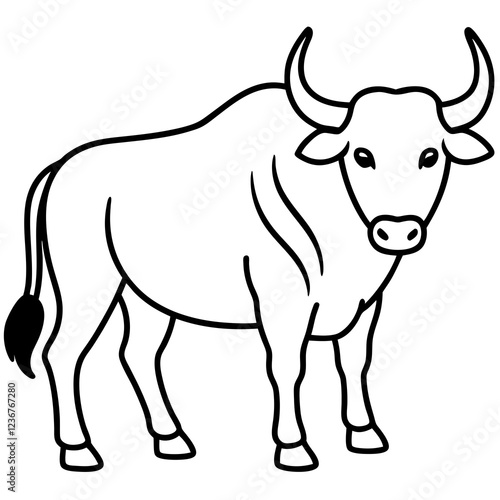 Minimal Buffalo Sketch in Vector