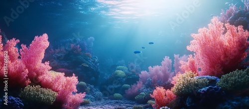 Vibrant Coral Reef Ecosystem Underwater Scene photo