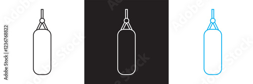 Punching bag icon.  isolated on white and black background. vector illustration. EPS 10