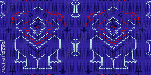 Knitted fabric seamless pattern background.