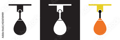 Punching bag icon.  isolated on white and black background. vector illustration. EPS 10