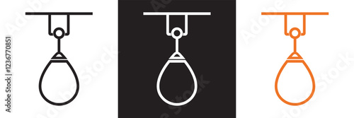 Punching bag icon.  isolated on white and black background. vector illustration. EPS 10