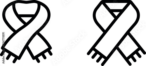 Cozy Scarf Vector Icon Set – Fashionable Winter and Layering Accessories