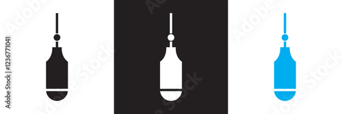 Punching bag icon.  isolated on white and black background. vector illustration. EPS 10