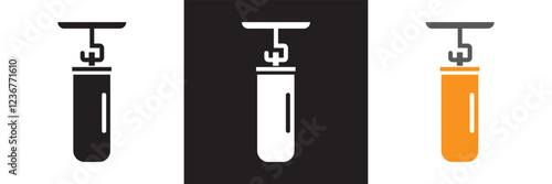 Punching bag icon.  isolated on white and black background. vector illustration. EPS 10