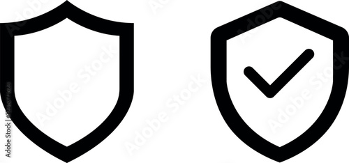 Protective Shield Vector Icon Set – Security and Defense Symbols
