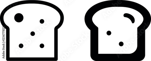 Fresh Slice of Bread Vector Icon Set – Bakery Essentials