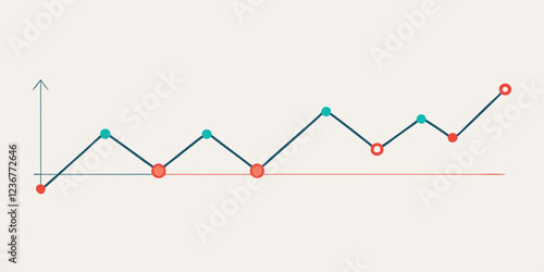 Line graph with data points and bar graph below, chart, data, graph, analysis, statistics, business, finance, information, visualization.