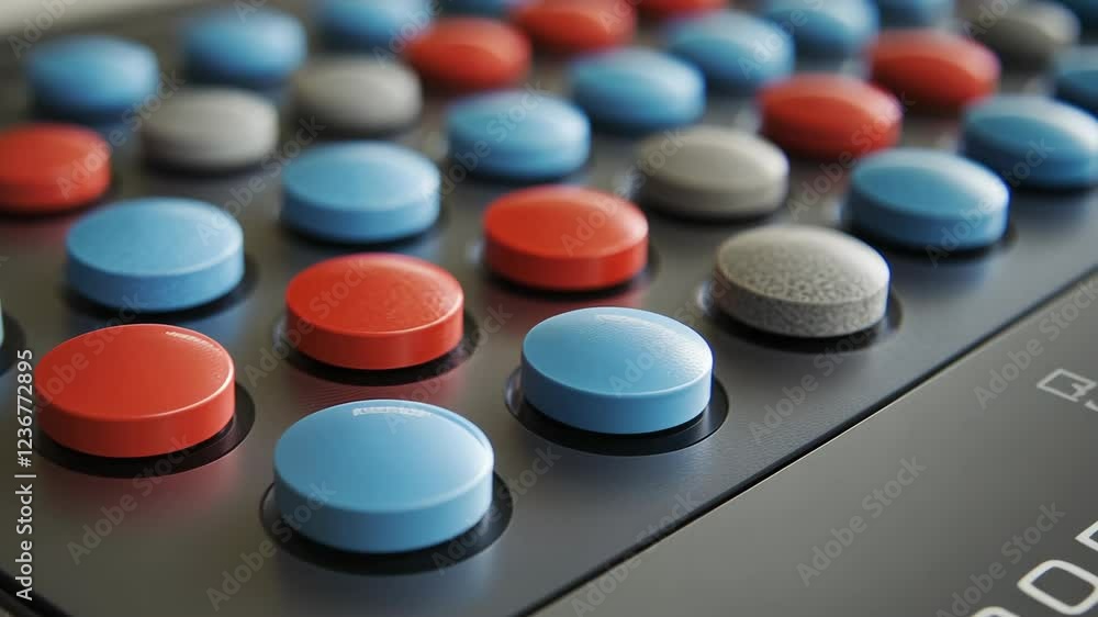 Colorful buttons on a control panel create a vibrant display of functionality and design in a technology setting Colorful buttons on a control panel create a vibrant display of functionality and design in a technology setting