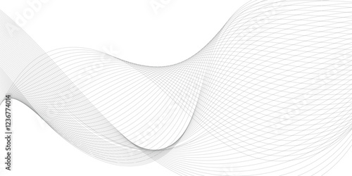 Abstract wavy lines on transparent background with grey smooth element swoosh speed wave modern stream background. You can used for banner, template, wallpaper, business wave curve lines background. 