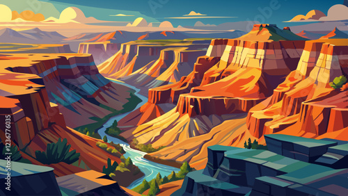 Grand Canyon displays its stunning cliffs, vibrant colors, and awe-inspiring scale, showcasing its breathtaking beauty and grandeur