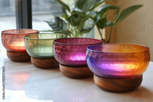 Resonant crystal sound bowls photo