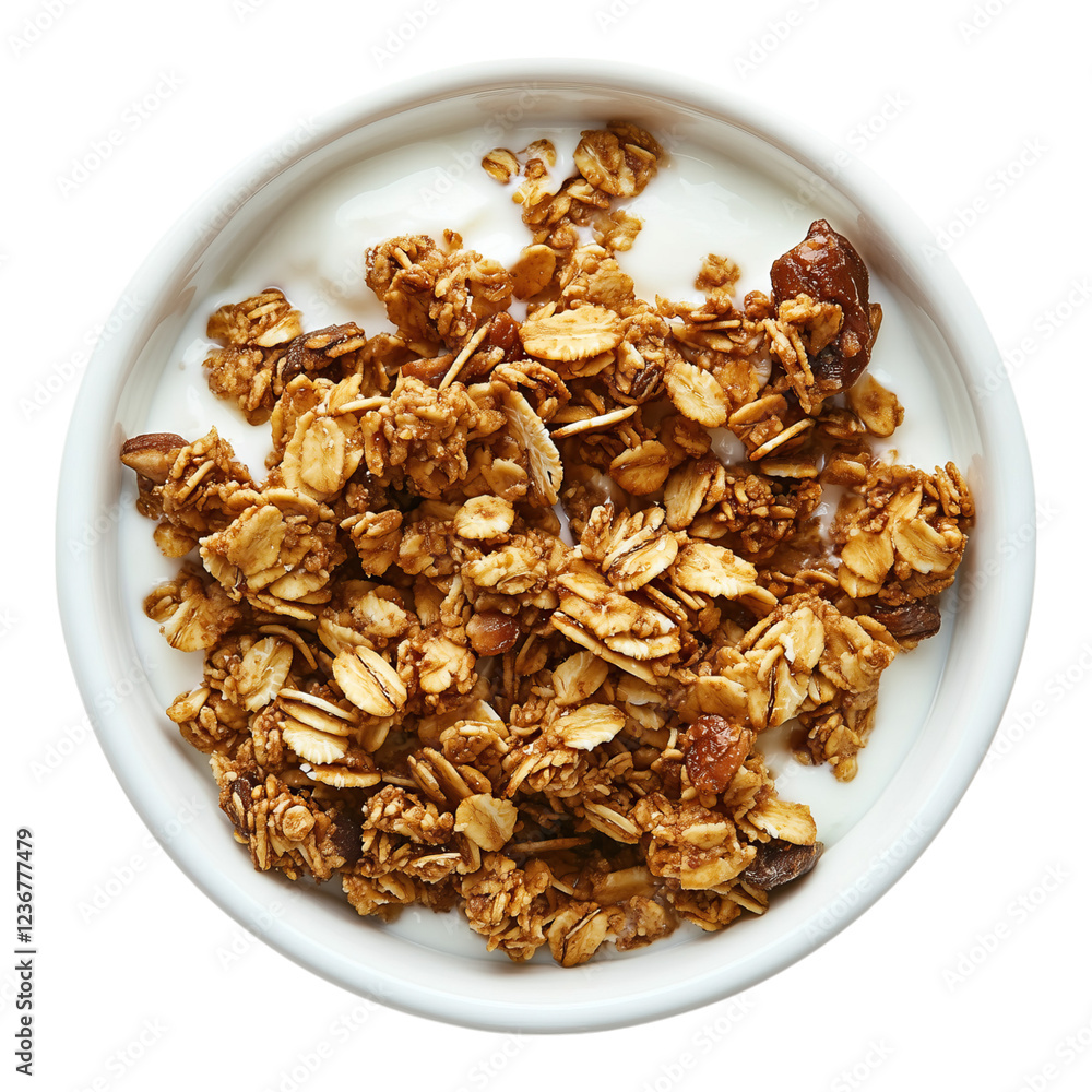 bowl of granola with yogurt delicious and healthy breakfast snack isolated on png transparent background bowl of granola with yogurt delicious and healthy breakfast snack isolated on png transparent background