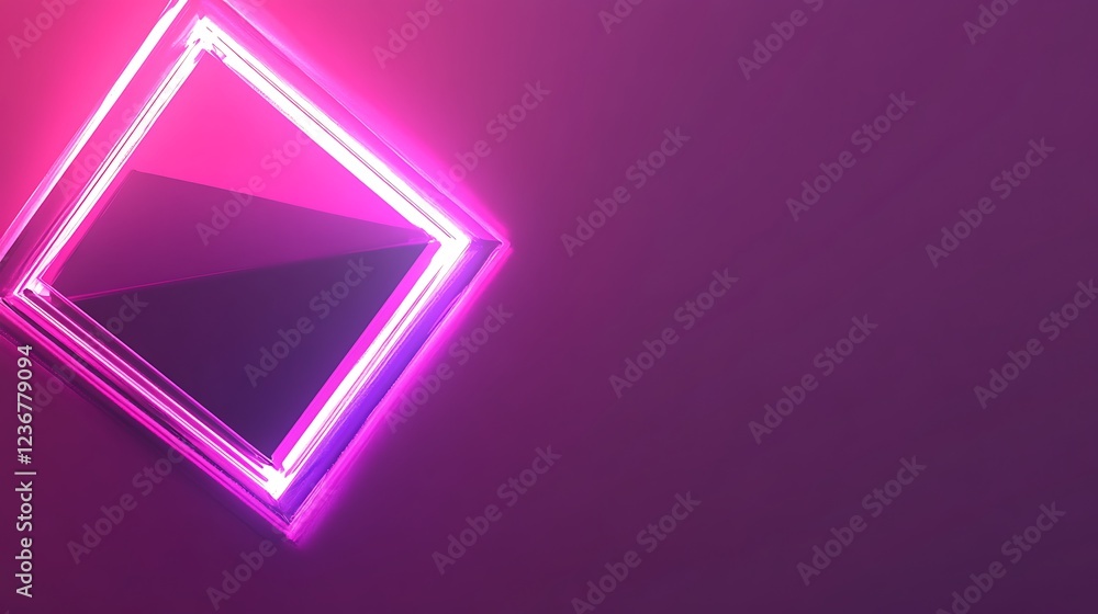 Glowing Neon Square Frame Abstract Design Glowing Neon Square Frame Abstract Design
