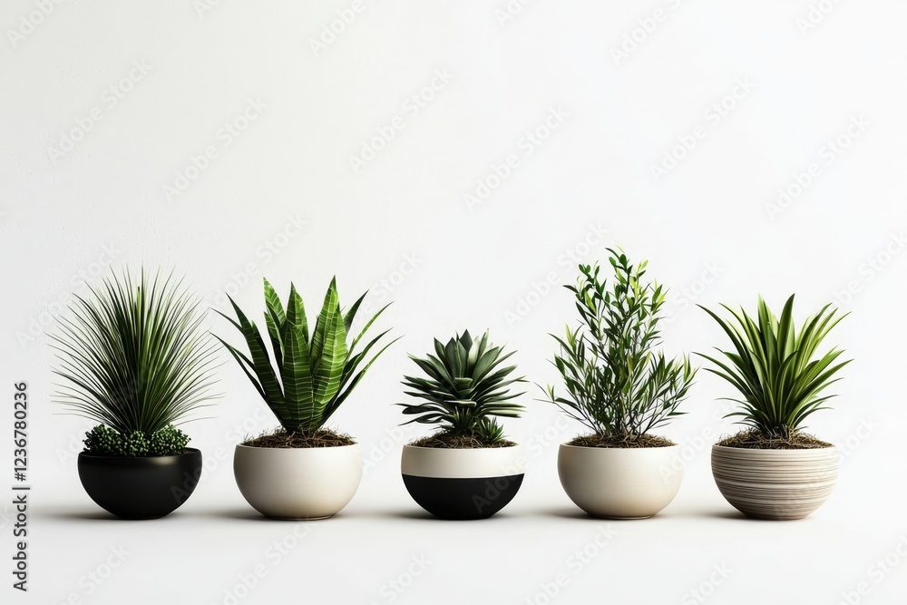 Fototapeta premium Succulents growing beautifully in individual containers. 