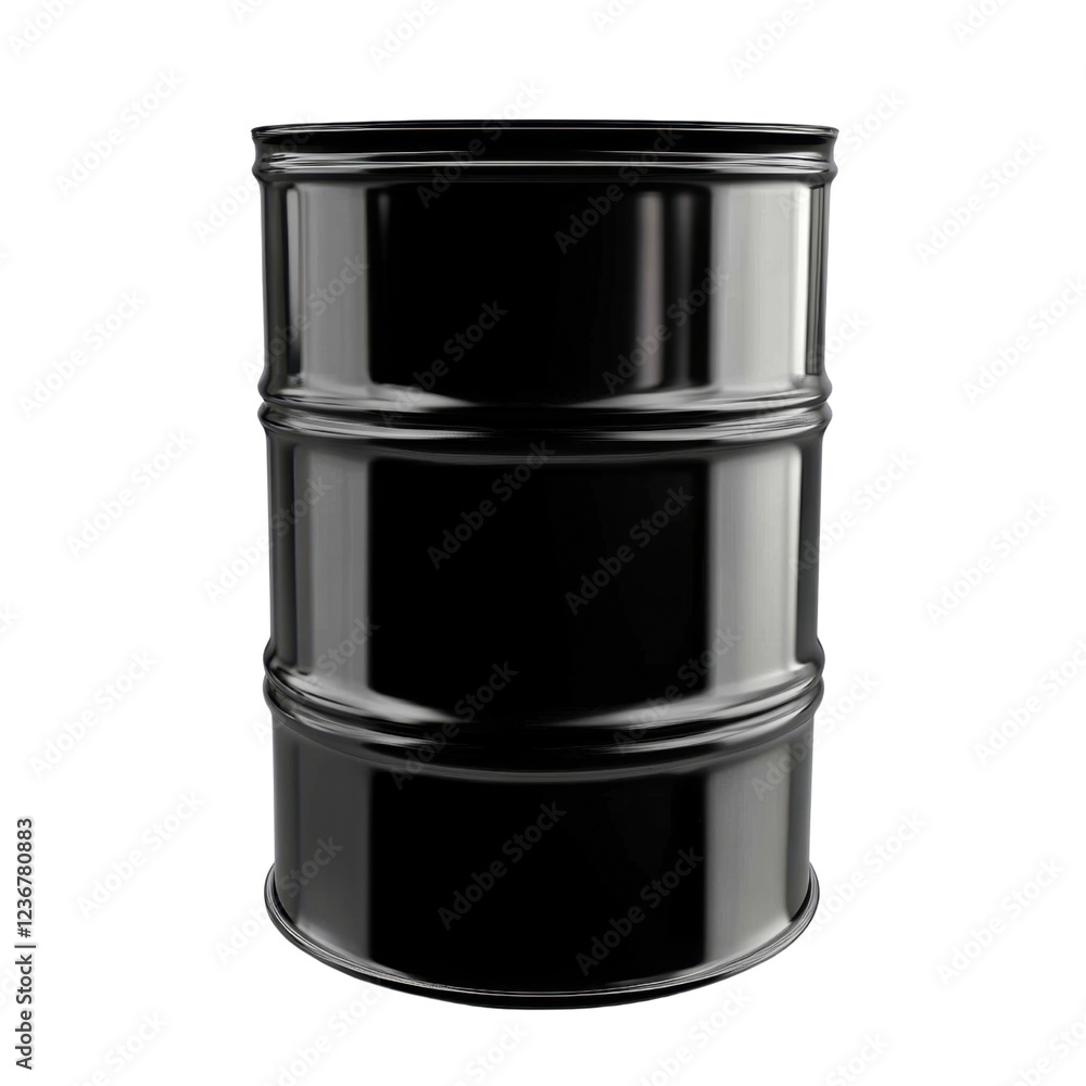 Black Industrial Drum with Glossy Finish and Smooth Surface Texture Black Industrial Drum with Glossy Finish and Smooth Surface Texture