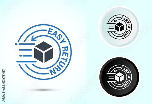 Easy return icon design illustration, Easy return label for product packaging