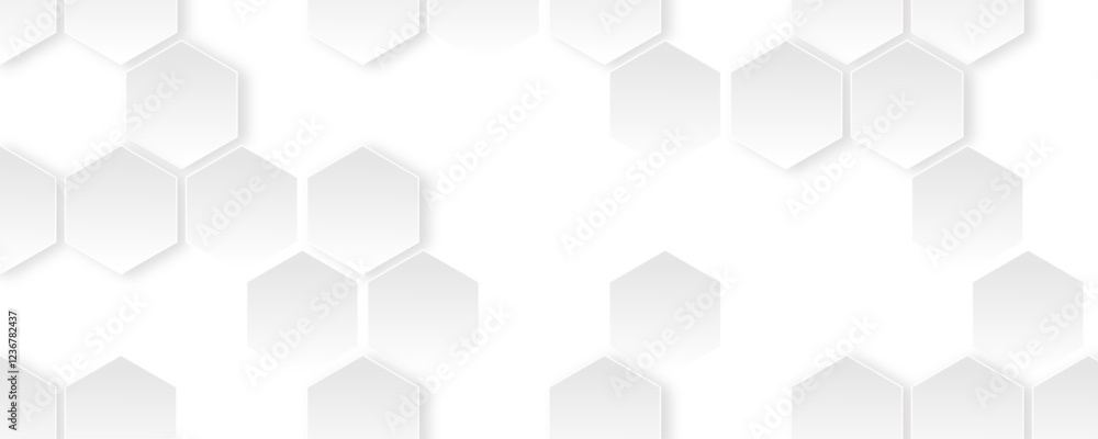 Abstract white hexagon concept design background. Seamless bright white honeycomb banner design. Abstract white hexagon concept design background. Seamless bright white honeycomb banner design.