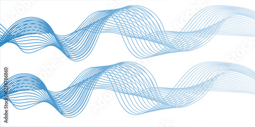 Technology Abstract wave Energy flow Frequency digital wavey lines. Business Illustration pattern of lines in transparent background.  Abstract vector wavy lines flowing smooth curve gold gradient col