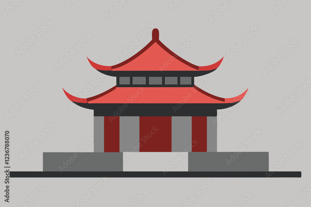 illustration of japanese pagoda illustration of japanese pagoda