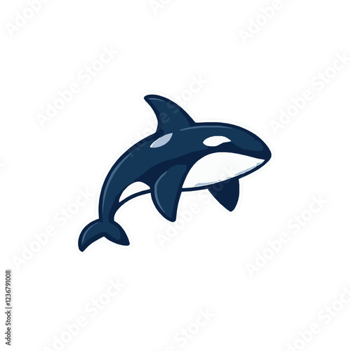 Simplified Orca Whale - Vector Element