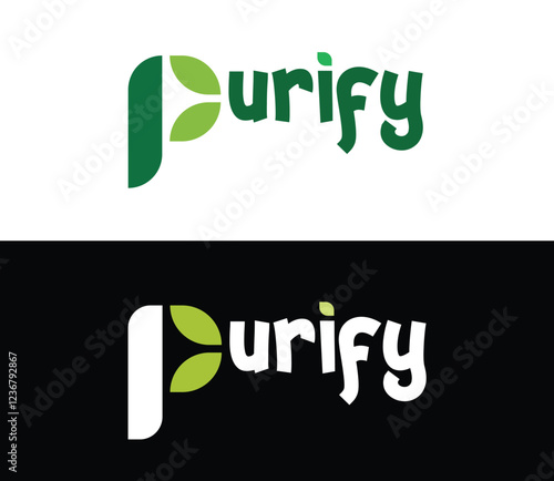 purify organic text logo vector