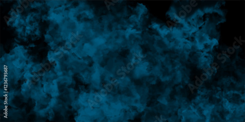 Abstract dark and blue fantasy watercolor wash aqua painted texture. Smoke in the dark blue texture & blue grunge clouds smoke texture background. Smoke vape vector cloud dreamy atmosphere dramatic sm