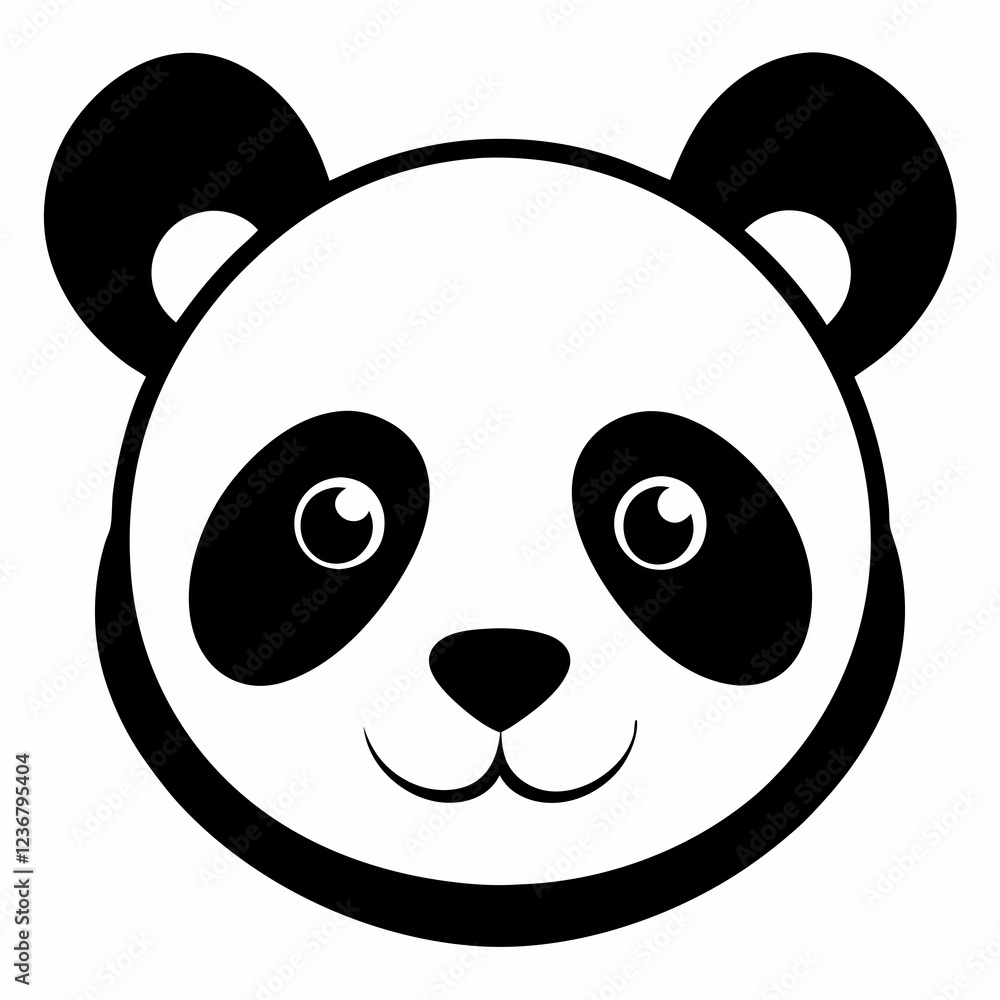 Minimalist Panda Head Silhouette Vector Art Minimalist Panda Head Silhouette Vector Art