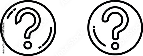 Clear and Bold Question Mark Icon with Circle for Inquiries, Help, and Uncertainty