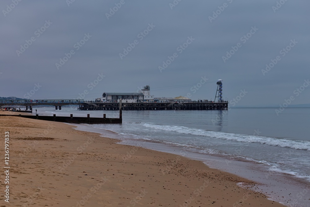 pier in the sea in Bournemouth - Dorset - united kingdom pier in the sea in Bournemouth - Dorset - united kingdom