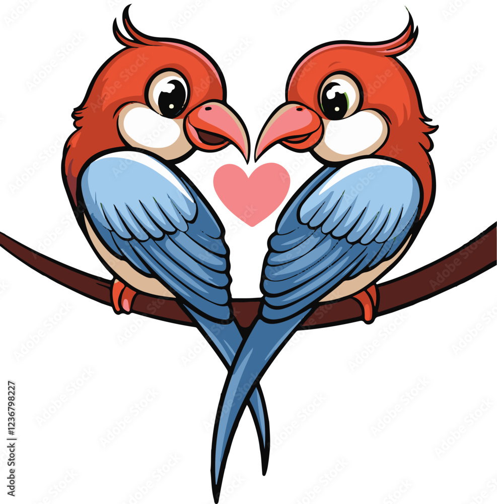 Fototapeta premium two birds on a branch