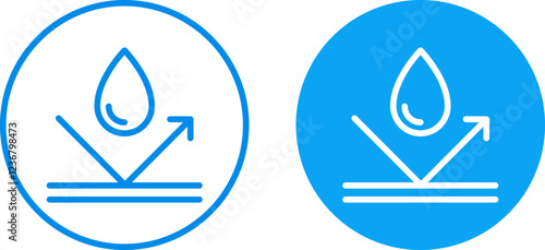 Waterproof Water Resistance icon Vector & PNG. Waterproof icon Water resistant icons set package Water drop protection concept Logo isolated on white background Vector illustration.