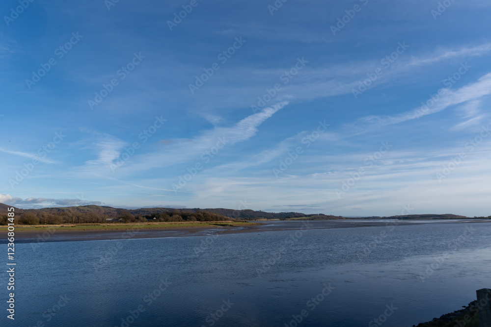 The River Leven near Ulverston in Cumbria, UK The River Leven near Ulverston in Cumbria, UK