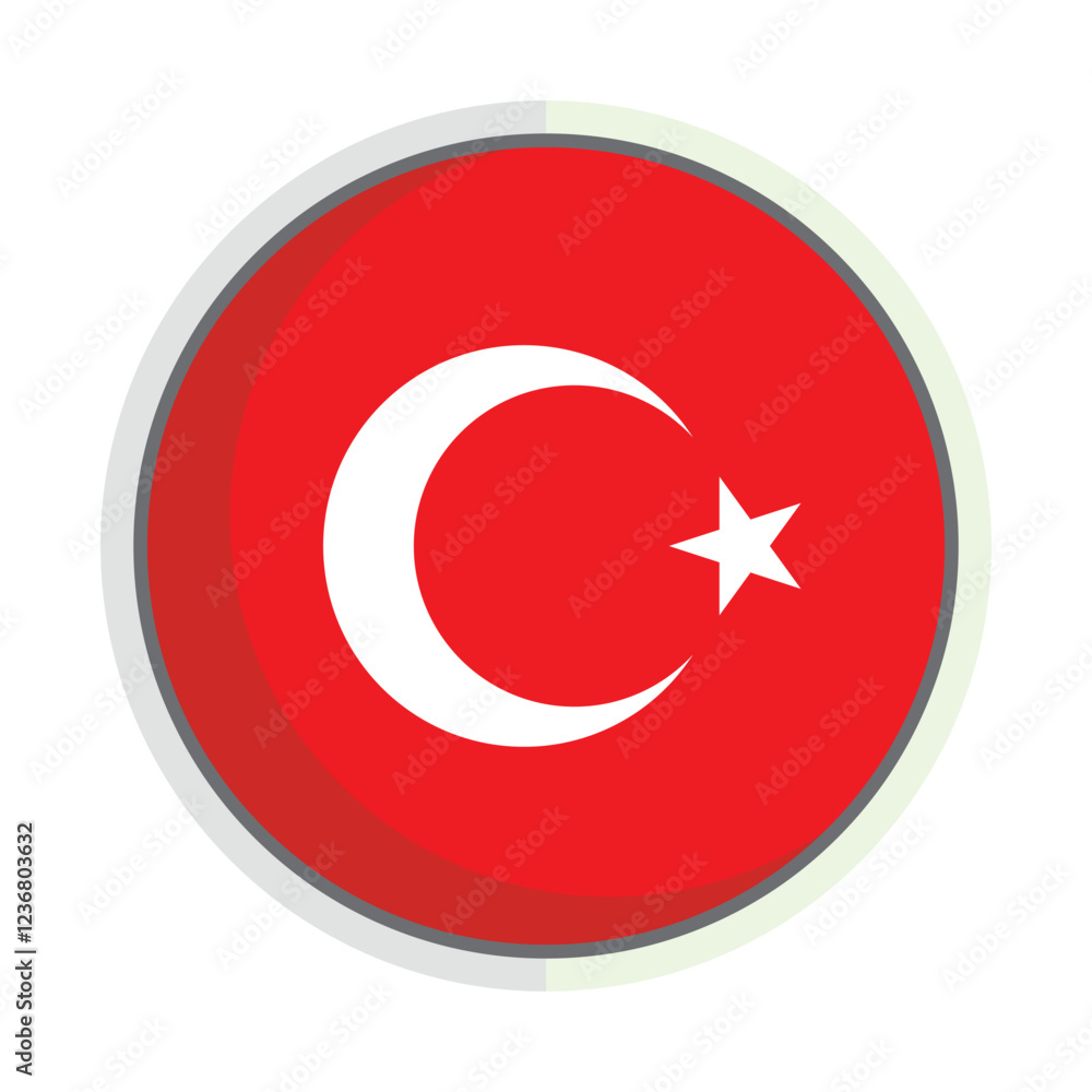 Turkey national flag shield Badge Turkey national flag shield Badge