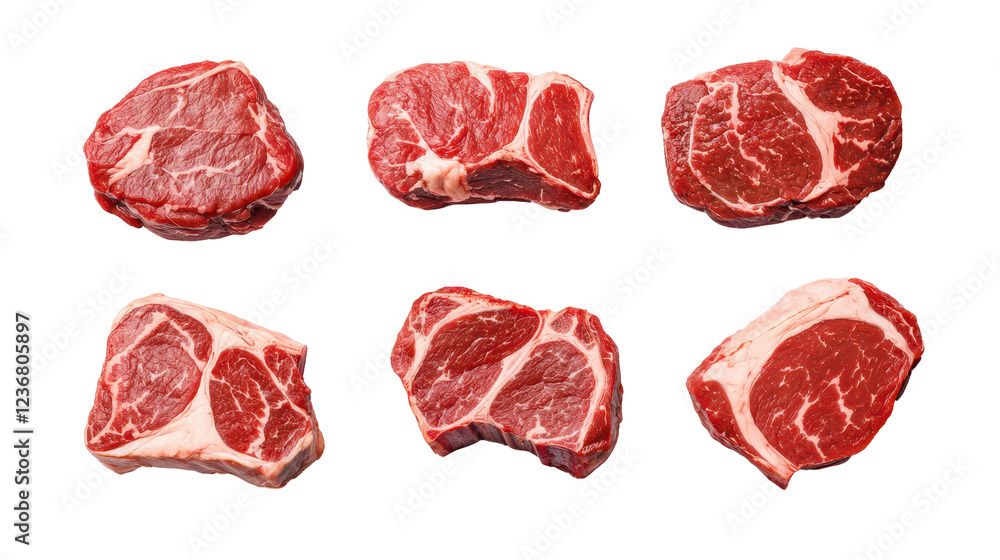 Fresh beef chunks arranged neatly, showcasing quality cuts for cooking Fresh beef chunks arranged neatly, showcasing quality cuts for cooking
