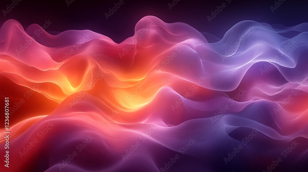 Obraz premium Abstract Waves of Purple Red and Orange Hues