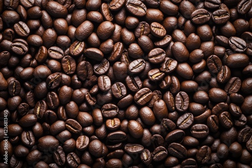 Close-up of roasted coffee beans. (1) photo