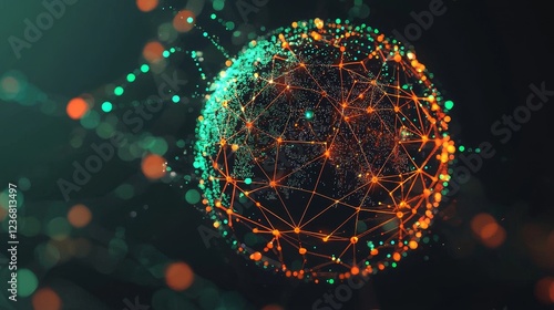Abstract Representation of Communication Waves Radiating From a Globe