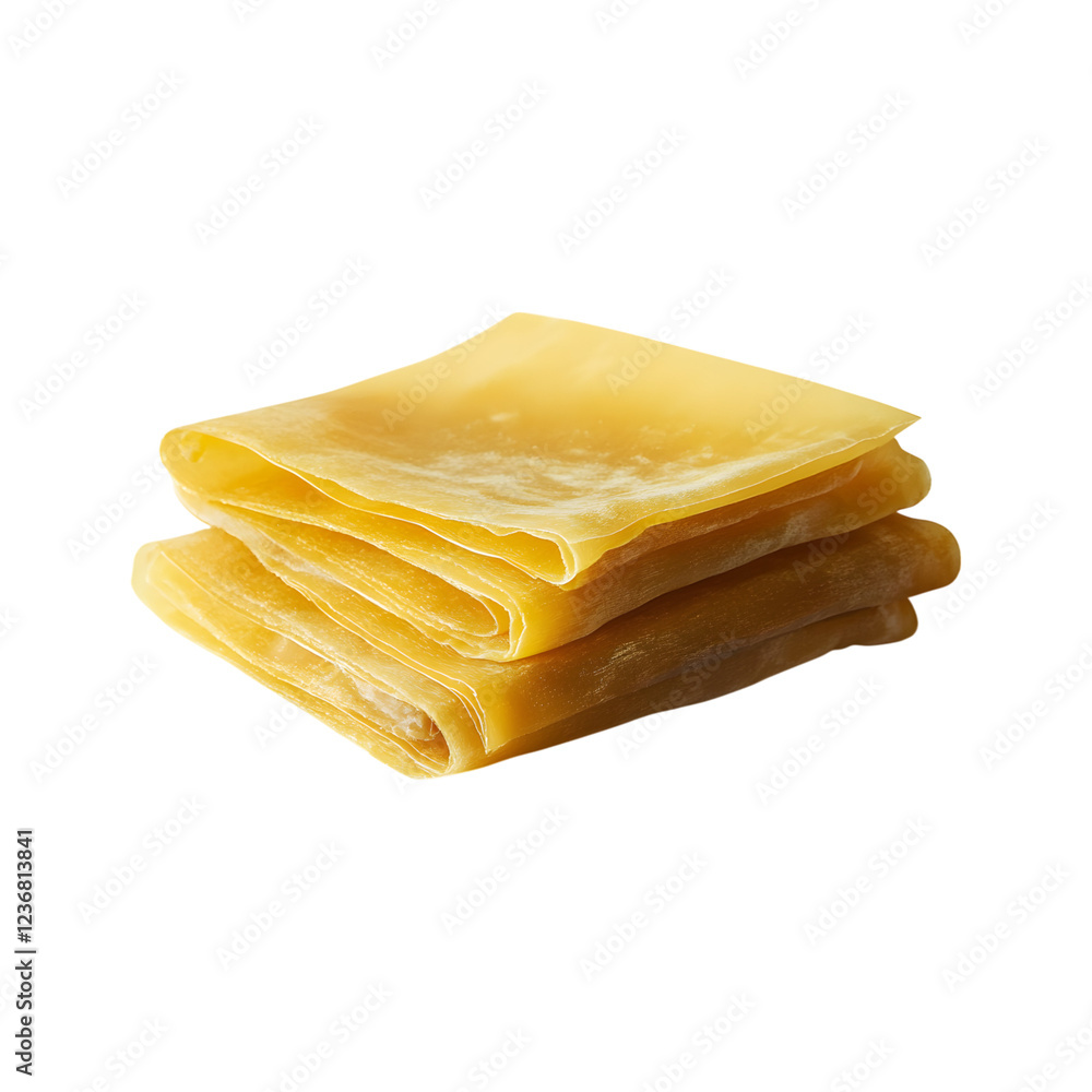 Eco-Friendly Reusable Beeswax Food Wraps Stack Isolated on Transparent Background Eco-Friendly Reusable Beeswax Food Wraps Stack Isolated on Transparent Background