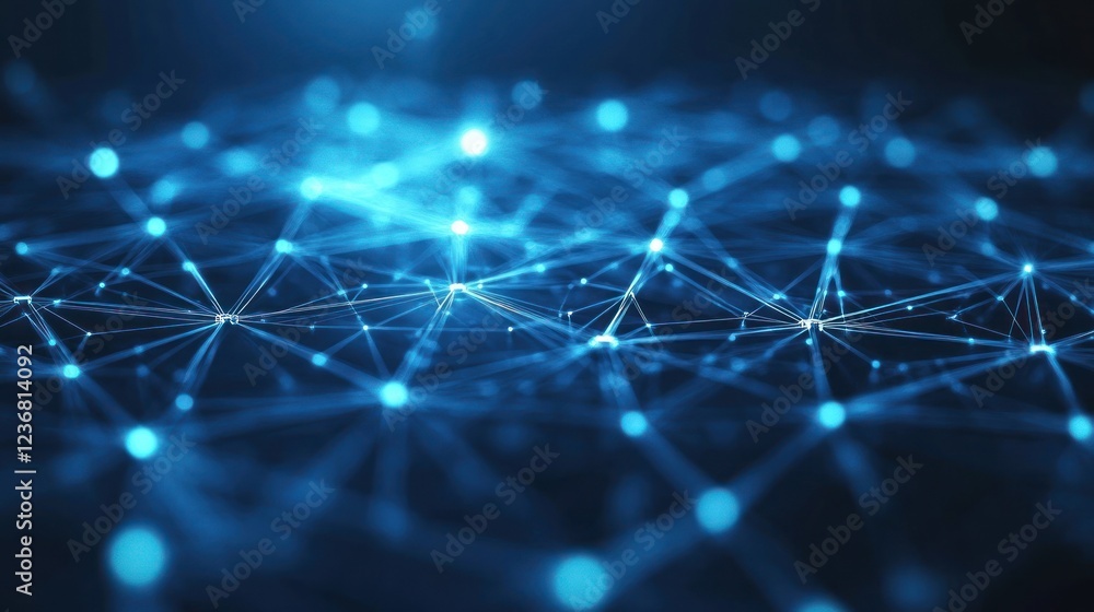 Obraz premium Global network connection, digital data flow, abstract background, technology concept, website banner