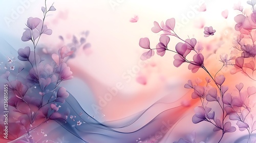 Delicate Pastel Flowers Abstract Floral Art Design