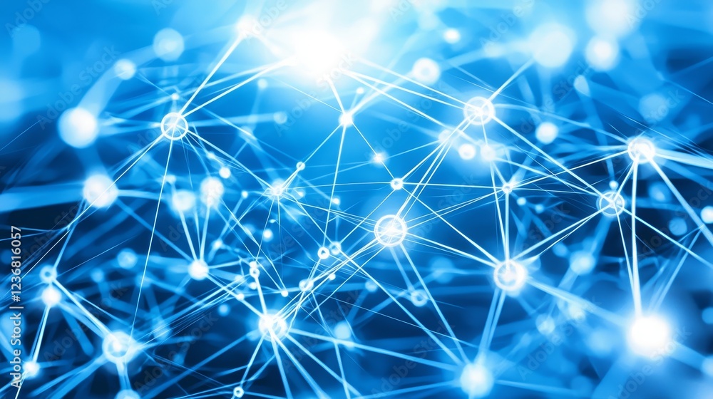 Fototapeta premium Engaging Abstract Composition of Digital Connection Pathways in Blue