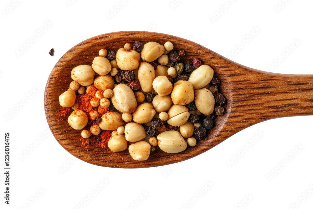 wooden spoon full of nuts wooden spoon full of nuts
