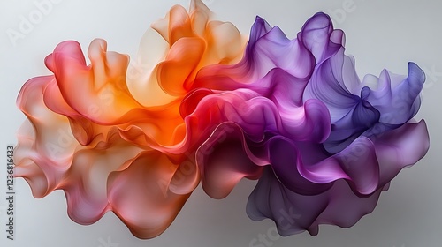 Abstract swirling orange and purple fluid art design
